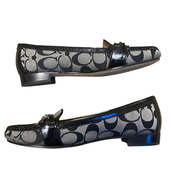 Coach black leather and canvas loafers - Picture 5 of 9